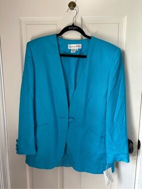 Dior Teal Single-Button Blazer
